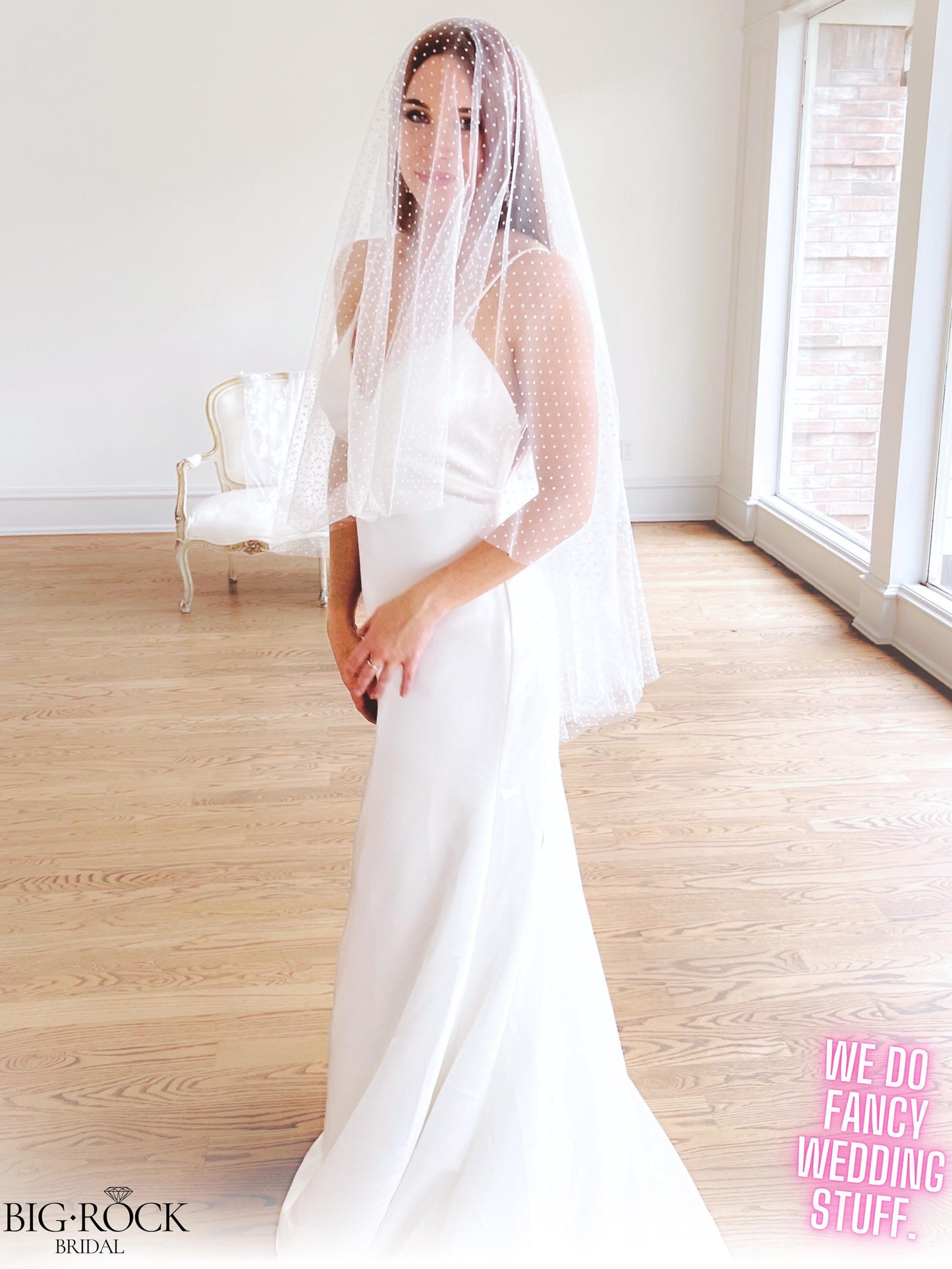 Handmade Polka Dot Wedding Veil: Ivory Bridal Blusher