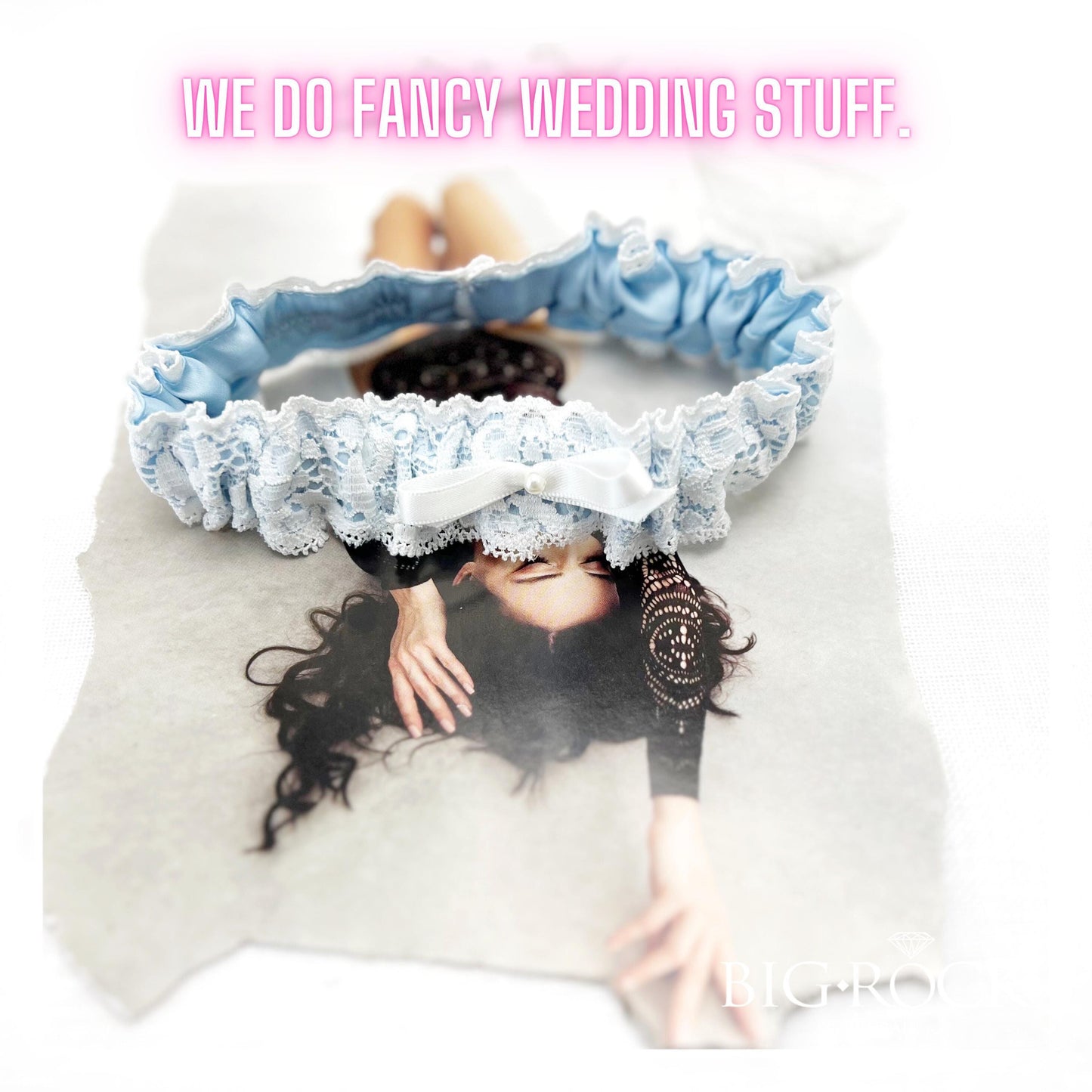 Something Blue Lace Wedding Garter: Bridal Shower Gift