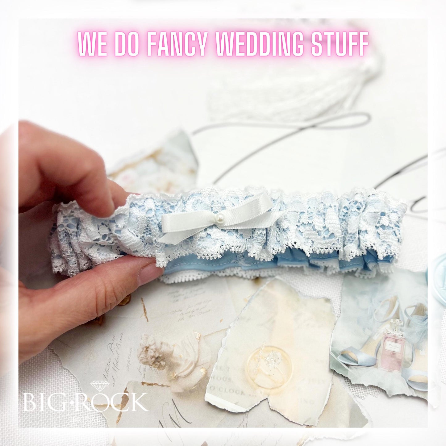Something Blue Lace Wedding Garter: Bridal Shower Gift