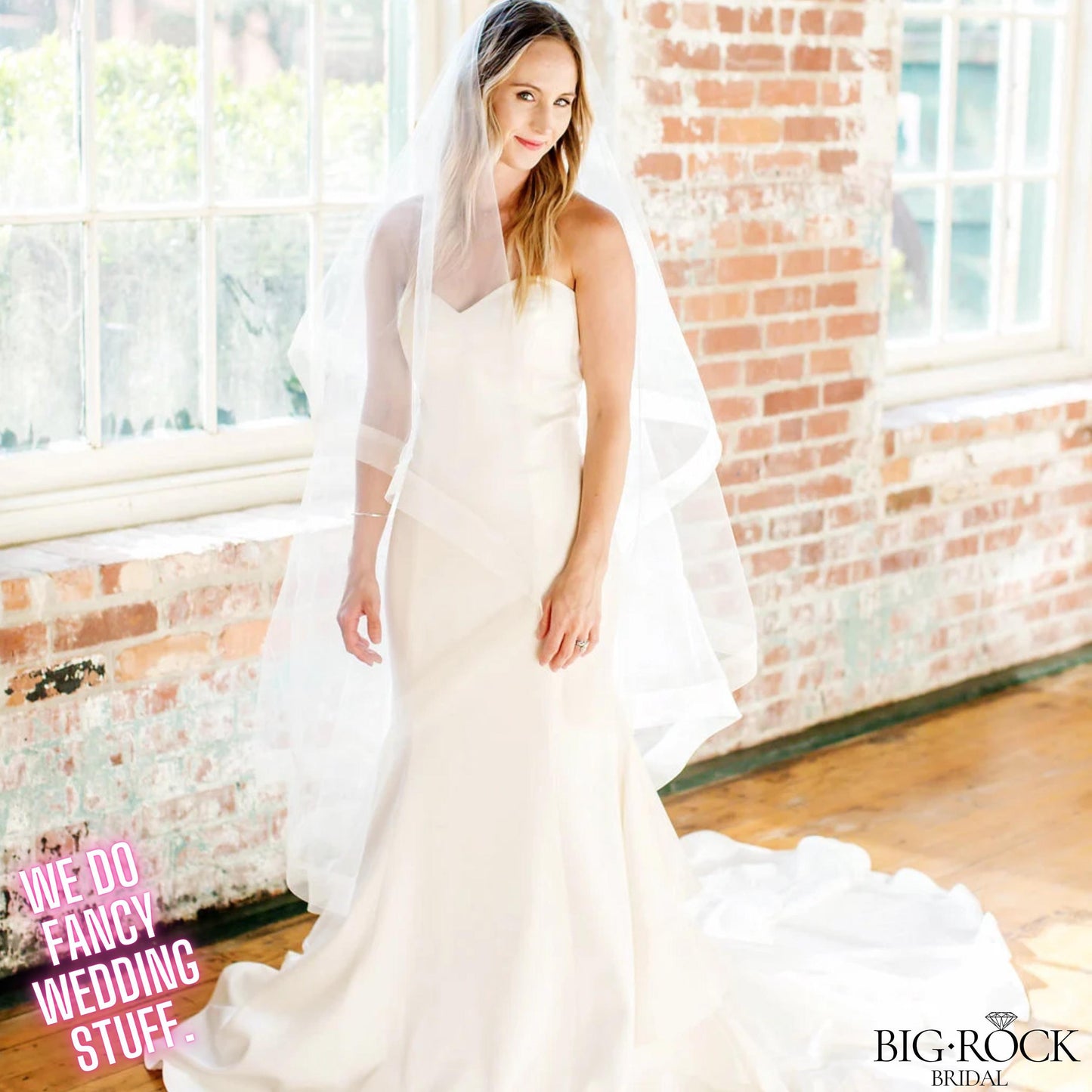 Horsehair Wedding Veil: Waltz Length Bridal Veil with Blusher