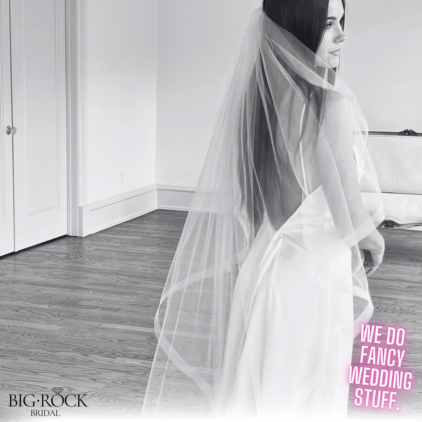 Ivory Waltz Length Wedding Veil: Horsehair Edge Bridal Veil