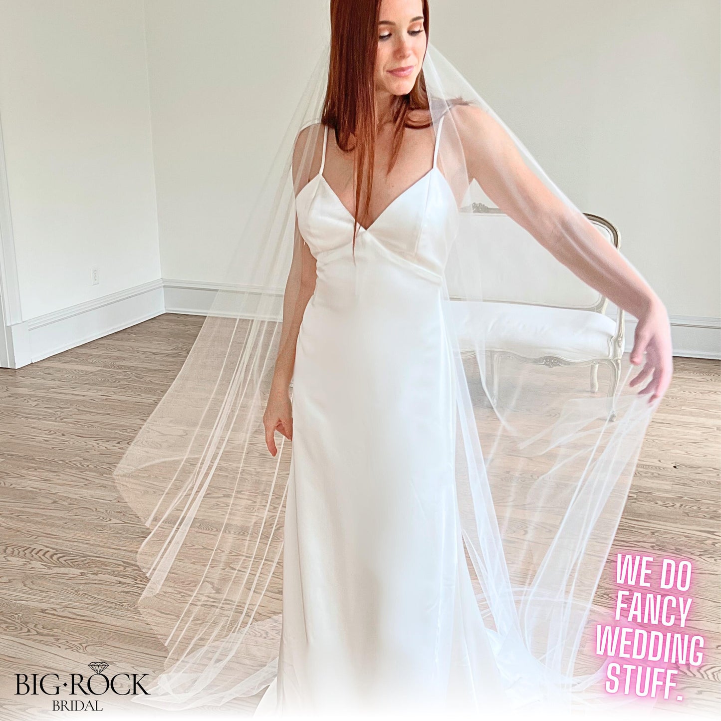 Cathedral Wedding Veil: Off White Luxe Tulle, Handmade Bridal Accessory