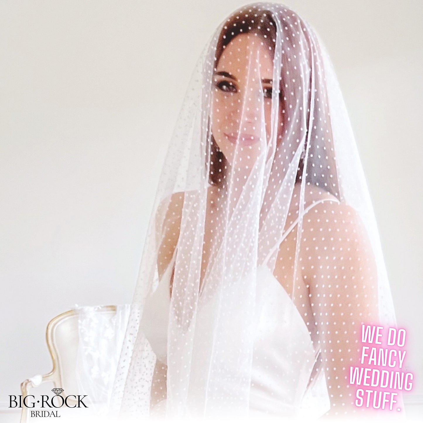Handmade Polka Dot Wedding Veil: Ivory Bridal Blusher