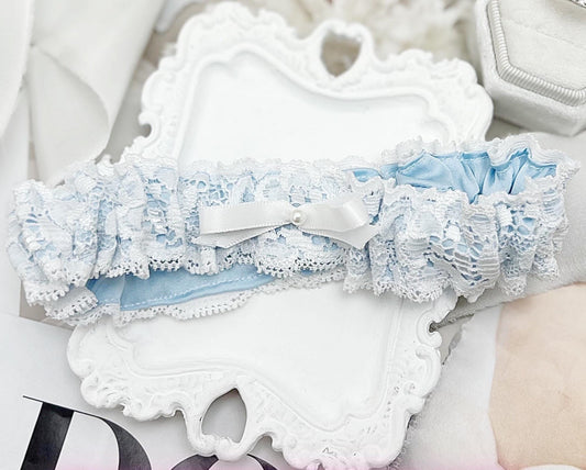Something Blue Lace Wedding Garter: Bridal Shower Gift