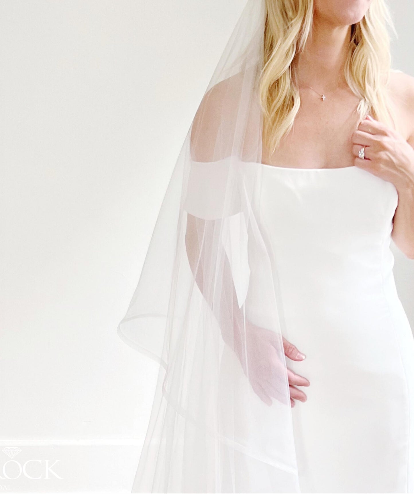 Two Tier Lace Cathedral Wedding Veil with Blusher