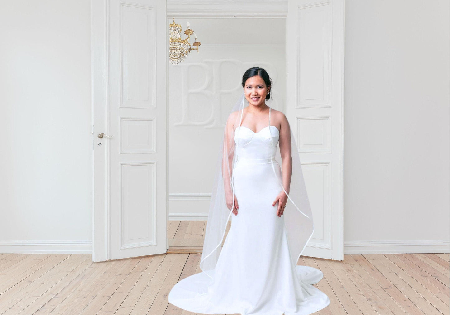 Handmade Satin Fingertip Wedding Veil: Two-Tier Bridal Blusher