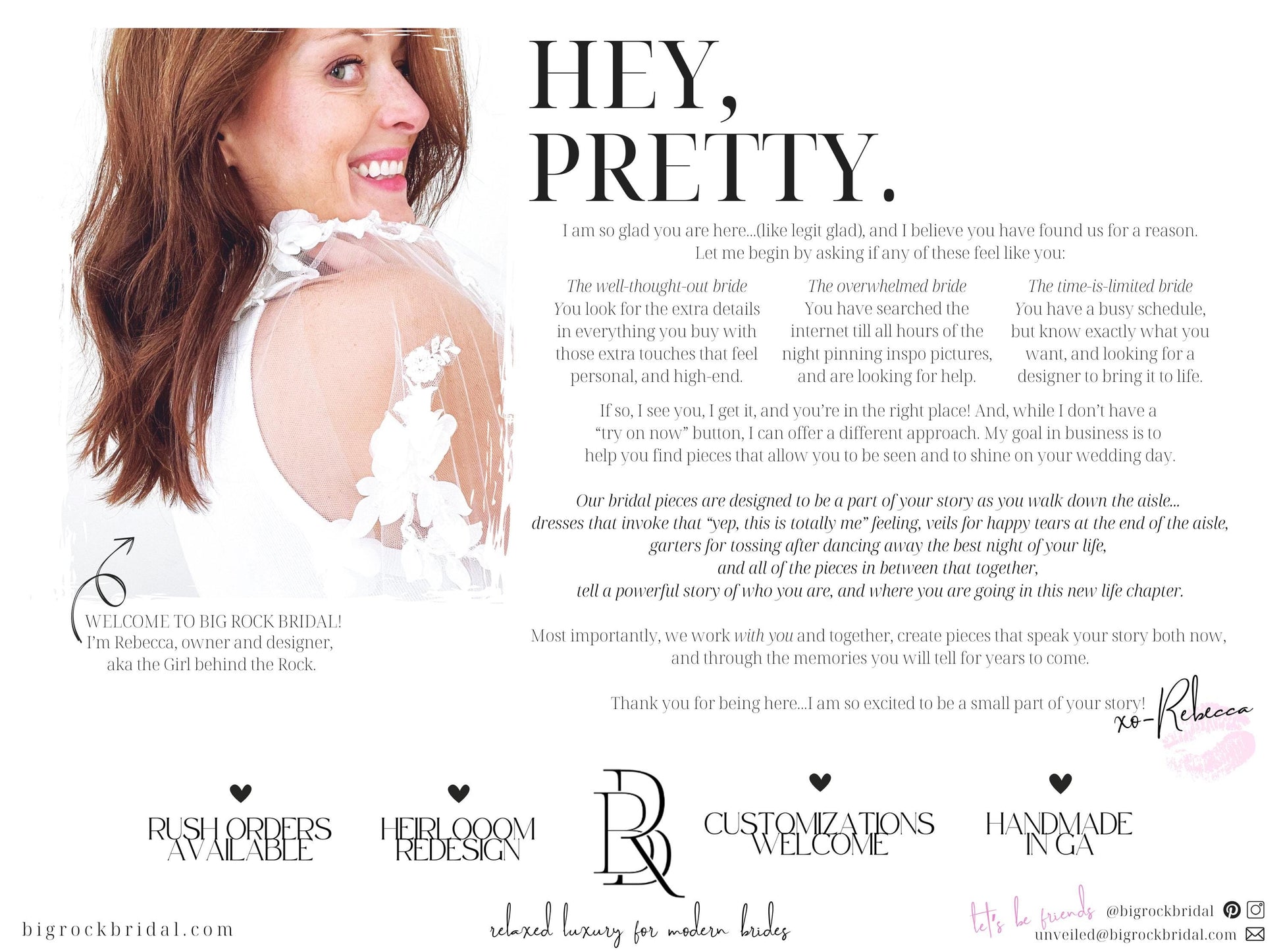 Rush Orders - Heirloom Redesign - Custom Bridal Accessories by Big Rock Bridal - Handmade in Augusta Georgia
