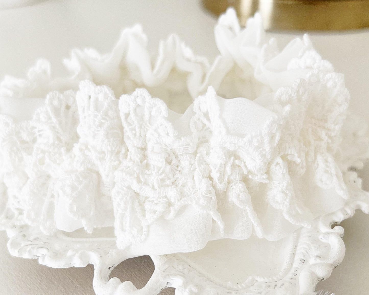 Boho Lace Wedding Garter Belt: Ivory Bridal Lingerie, Plus Size