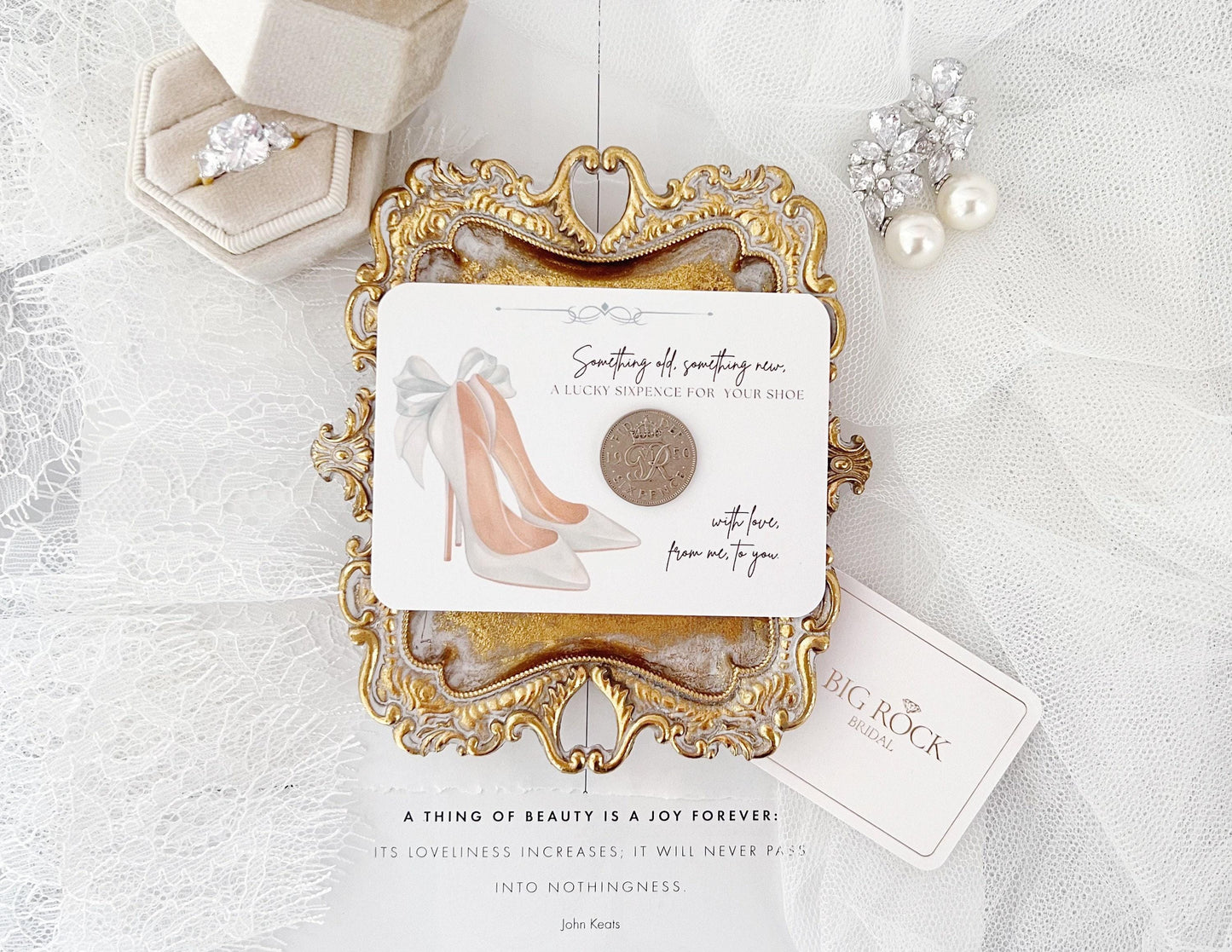 Lucky Sixpence: Bridal Shower Gift for Bride's Wedding Shoe
