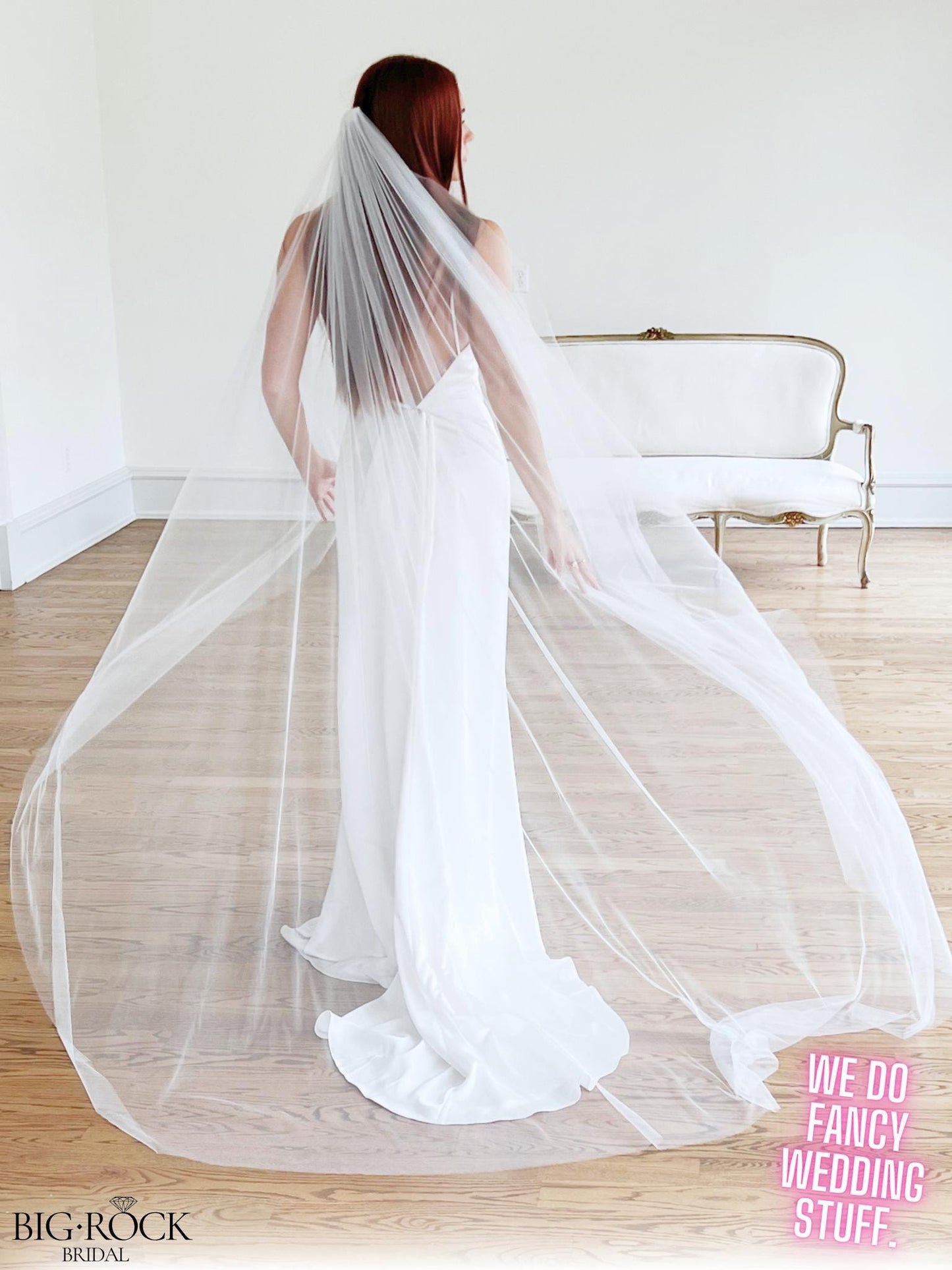 Cathedral Wedding Veil: Off White Luxe Tulle, Handmade Bridal Accessory