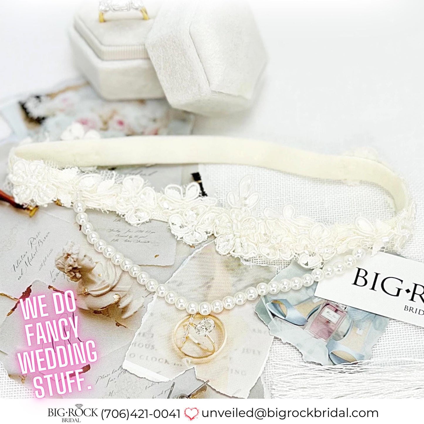 Lace Wedding Garter Set: Pearl Detail, Bridal Keepsake, Handmade in USA