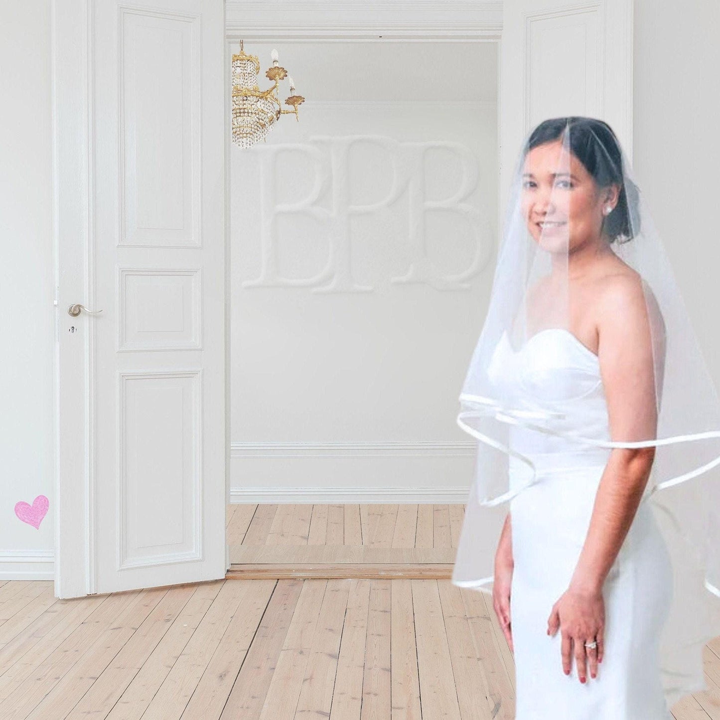 Handmade Satin Fingertip Wedding Veil: Two-Tier Bridal Blusher