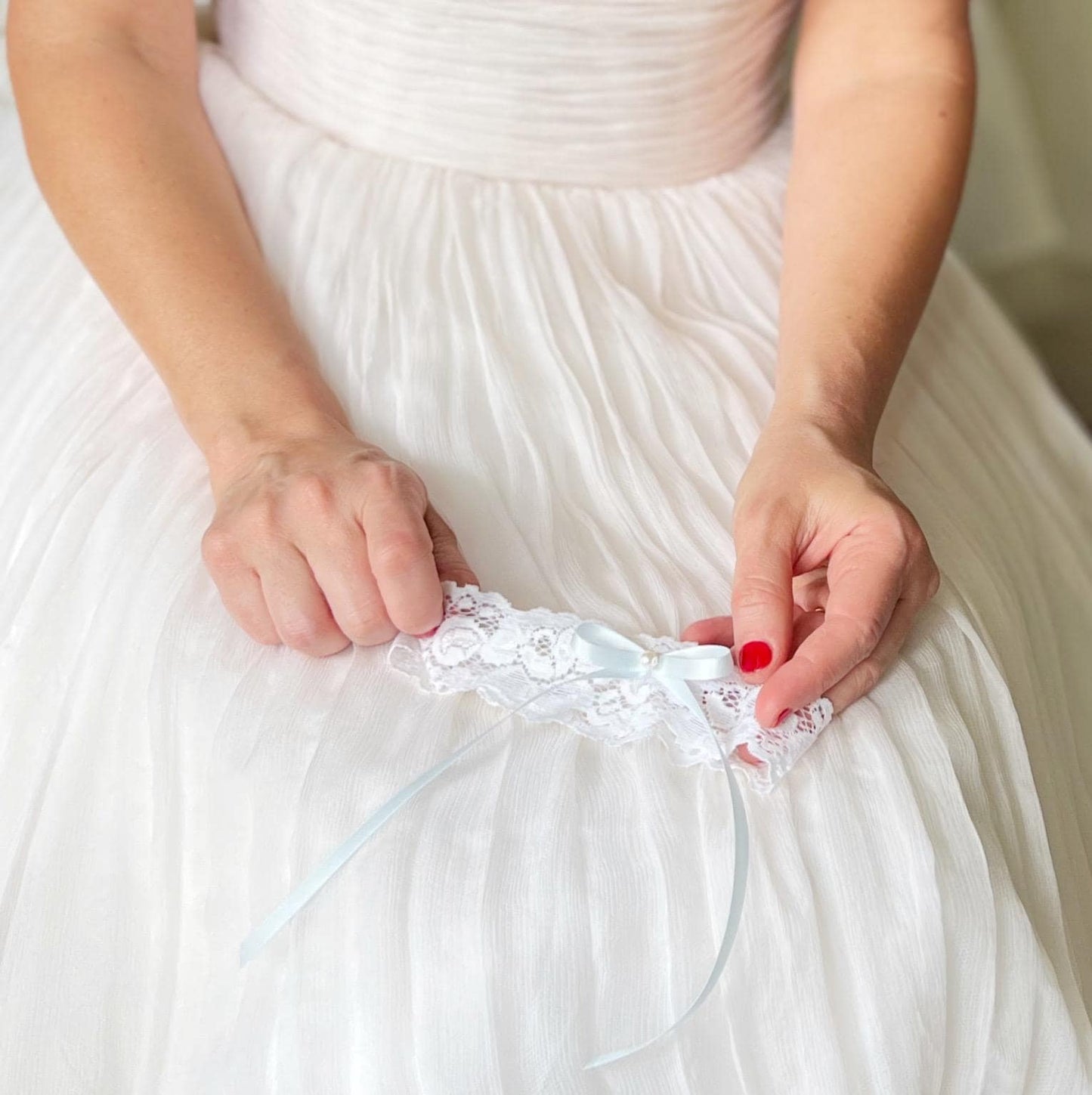 Something Blue Lace Wedding Garter: Bridal Shower Gift